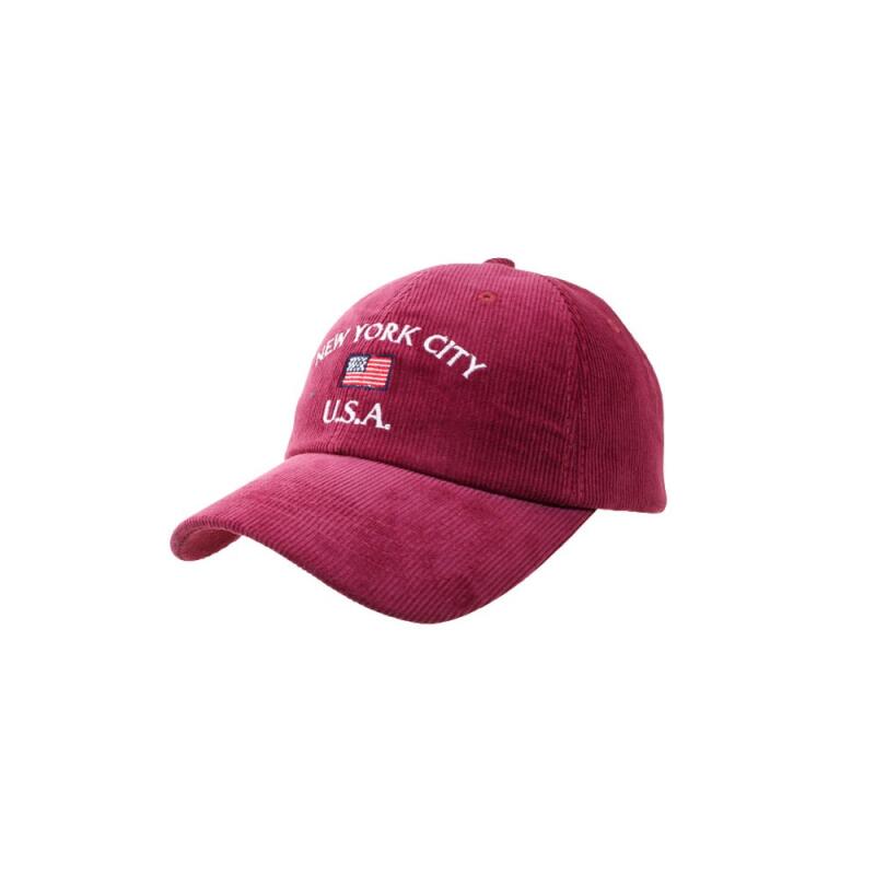 Golden Logo Cap Daily Men s and Women s Hexagon Baseball Cap wine