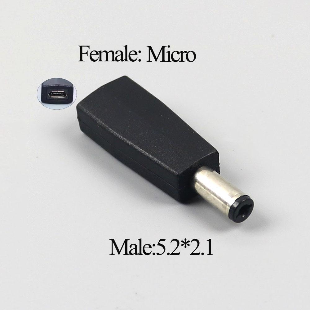 1PCS DC Plug 5.5x2.1mm To Type-C Miro USB Power Supply Connector Jack 5V Female Male USB C to 5.5*2.1 MM Adapter Plug