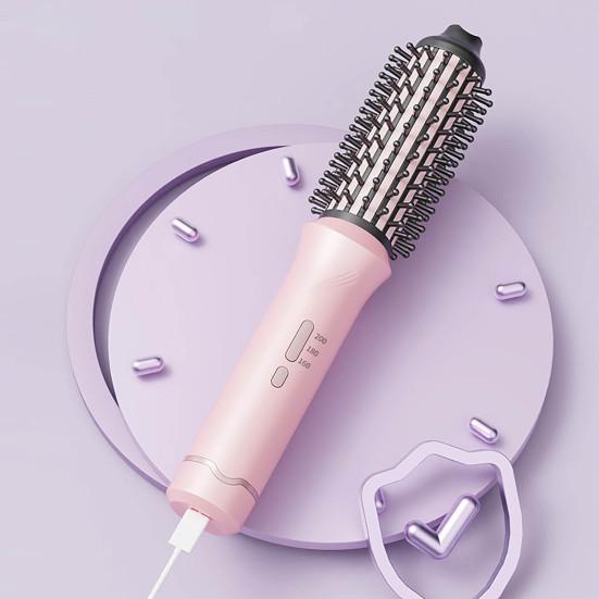 Escova Modeladora de Cabelo Sem Fio 3 em 1 Modelador de Cabelo Escova Alisadora 5000mAh Escova Térmica para Cabelo Modelador de Cachos com 3 Temperaturas para Mulheres