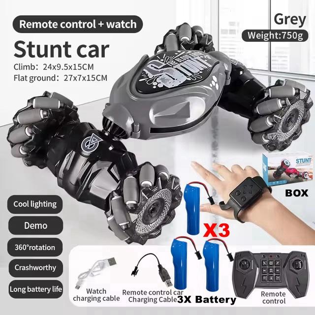 Rc Drift Car With Music Led Lights 2.4g Gesture Radio Remote Control Spray Stunt Car 360° Rotating Climbing Car Toys Gift