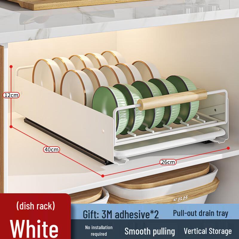 Cabinet Pull-Out Dish Drainer and Storage Rack