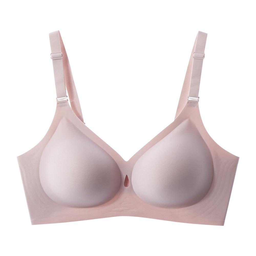 Plus Size Thin Cup Seamless Wireless Bra Water Drop Soft Jelly Cup Gathered Comfort Daily Intimates for Women