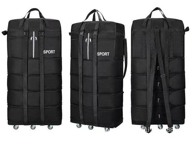 Waterproof Foldable Luggage Bag with Wheels: 158L Capacity, Retractable Handle