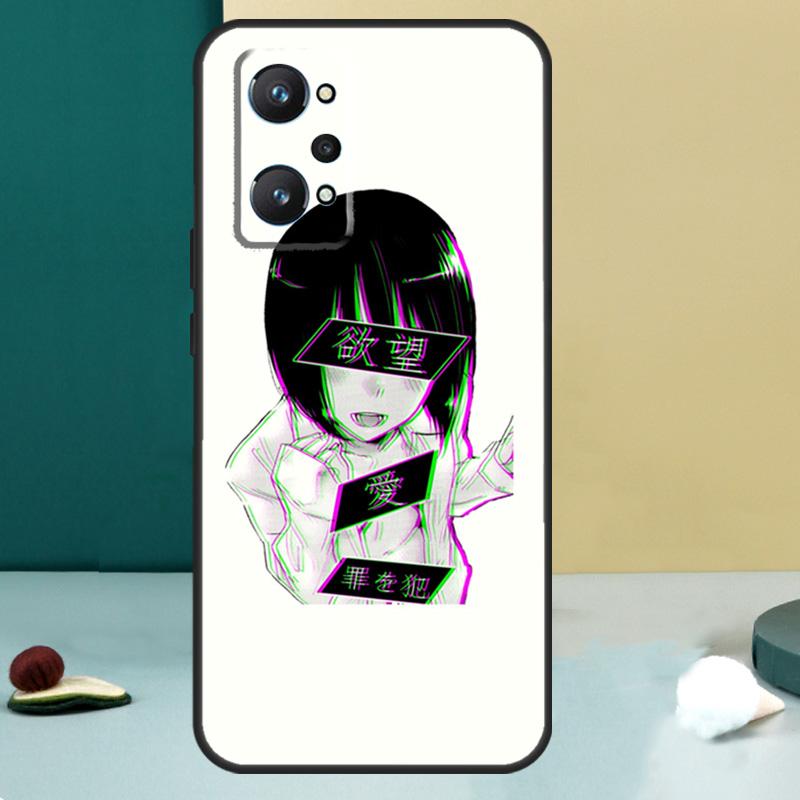 Sad Japanese Aesthetic Art For Realme GT 6T 5 6 GT 7 Pro C67 C75 C61 C55 C53 C51 C21Y C25S 10 11 12 13 14 Pro Plus Case