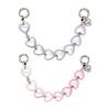 Double Heart Bead Pendant Keyring Alloy Construction Trendy Unisex Accessory for Gift Giving and Personalize Use