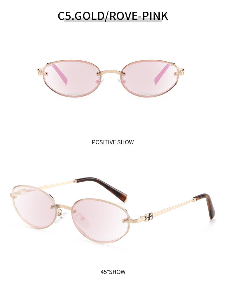 9021 Retro Oval Metal Frame Sunglasses – Unisex Hip-Hop Style