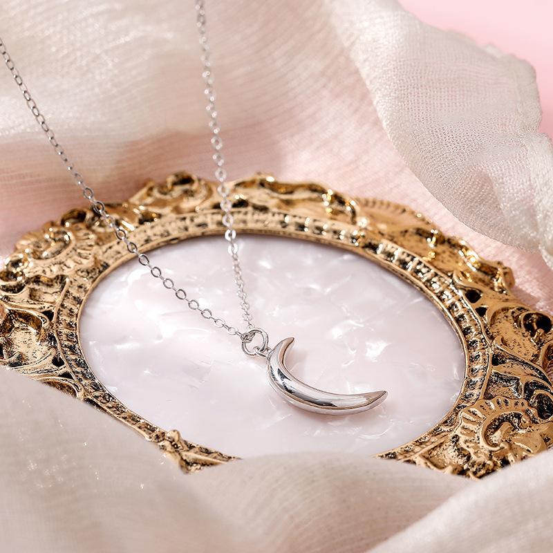 

Милые простые подвески в виде луны для женщин, ожерелья-чокеры из богемского золота, металлические украшения, бижутерия, ожерелья серебряный