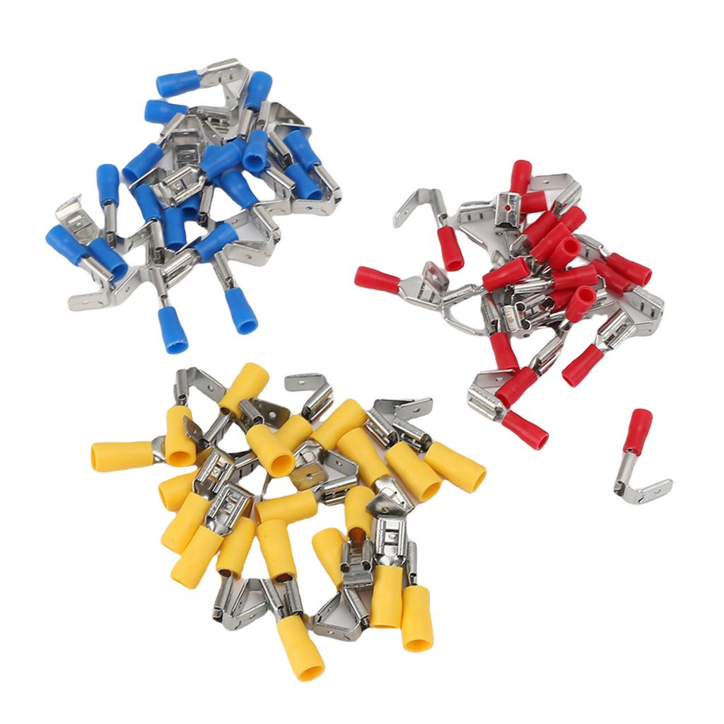60Pcs Semi Insulated Piggyback Spade Connectors 22-10 AWG Quick Disconnect Piggyback Spade