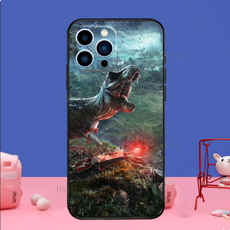 Jurassic Dinosaur Case For iPhone 16 15 13 11 14 Pro Max 12 Mini Plus XR X XS Max Silicone Phone Cover