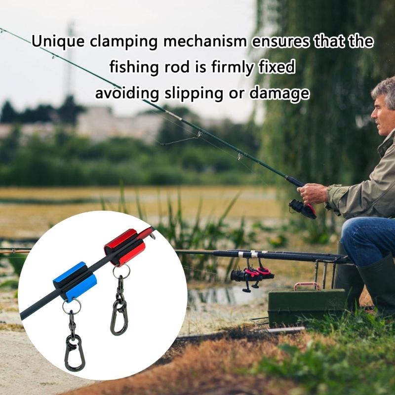 Fishing Tackle Accessories Portable Fishing Rod Clip Aluminum Fly Rod Holder Creek Rod Clip Wearable Fishing Rod Holder