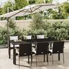 VidaXL Garden Dining Set and Cushions 7pcs Black Wicker 3184979