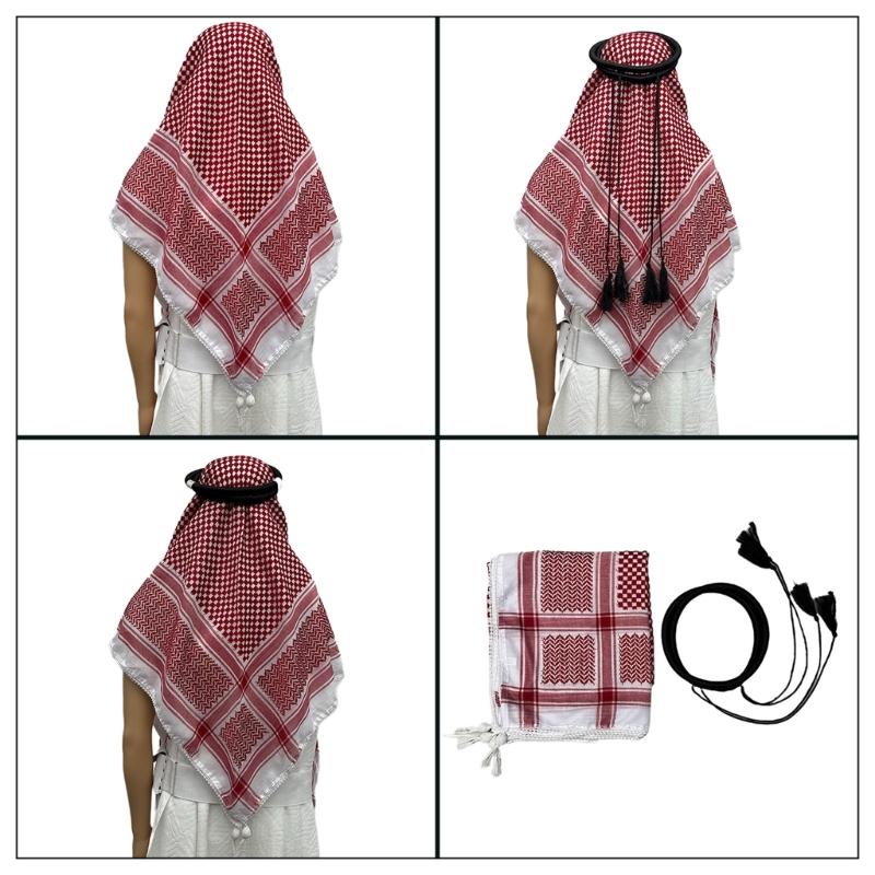 Unisex Middle Eastern Keffiyeh Scarf Comfortable and Breathable Shemagh Head Scarf for Fashion Enthusiasts Daily Wear