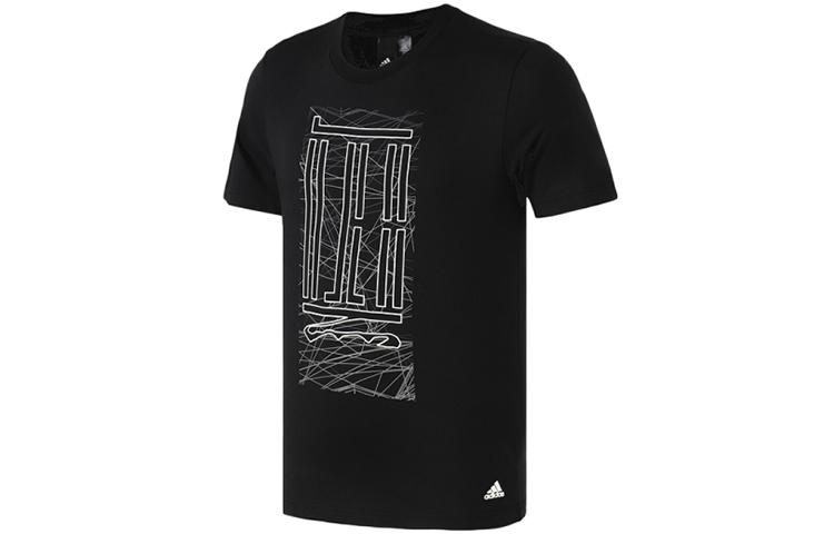 

Adidas T Shirts Men s Black Crew Neck Moderate Straight Fit DY8742 L