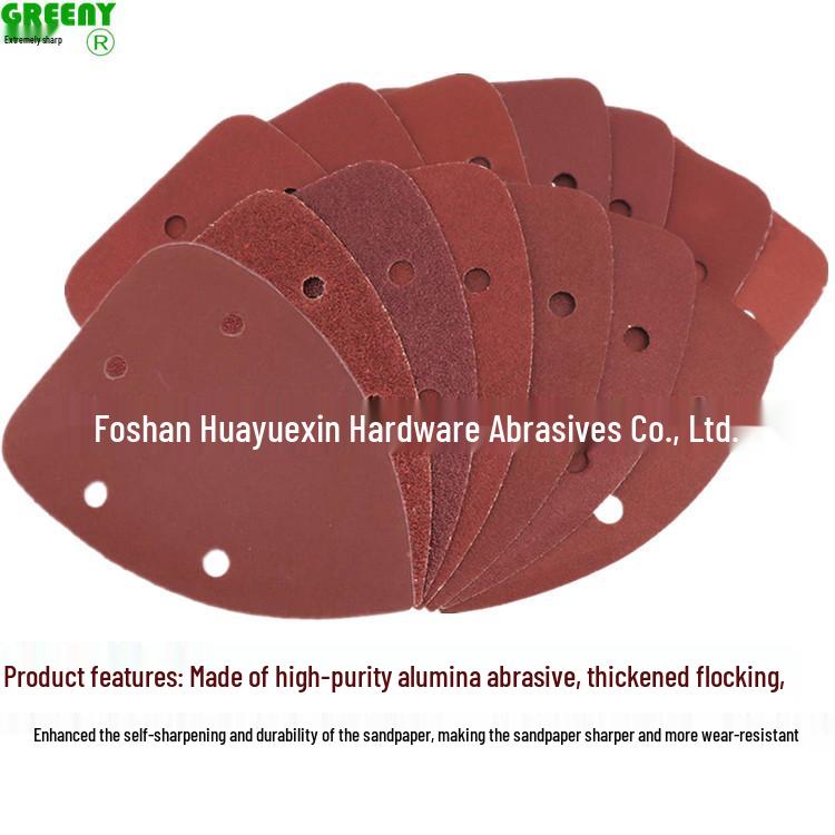 Velvet Triangular Sandpaper, 140x90mm, 5-Hole, Non-Standard Flocked, Hot-Selling for Foreign Trade