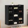 Shoe Cabinet with Shelf Black Oak Effect 77.5 x 30 x 83.5 cm