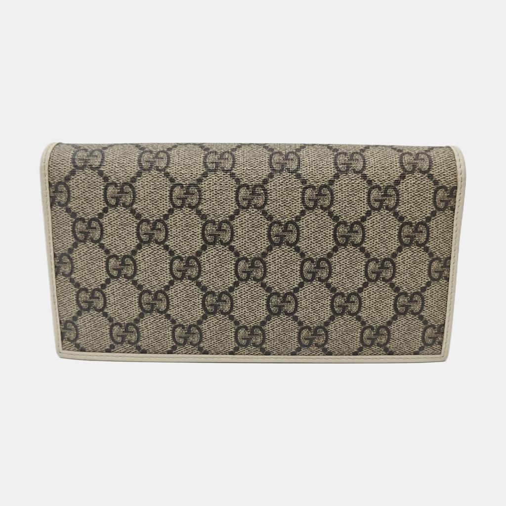 [Pre-Owned] Gucci Horsebit 1955 Wallet With Chain 'Beige/Ebony/White' - Very Good #OAA7PE