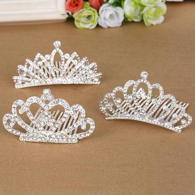 Korean Children's Rhinestone Hair Accessories Headband Comb Sweet Diamond Hair Comb Birthday Gift Princess Birthday Hair Comb Crown