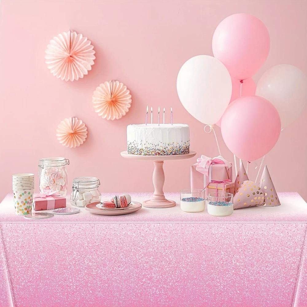 1PC Colorful Tablecloth Decorations Shiny Iridescent Laser Table Covers for Birthday Wedding Party Gradient Tableware