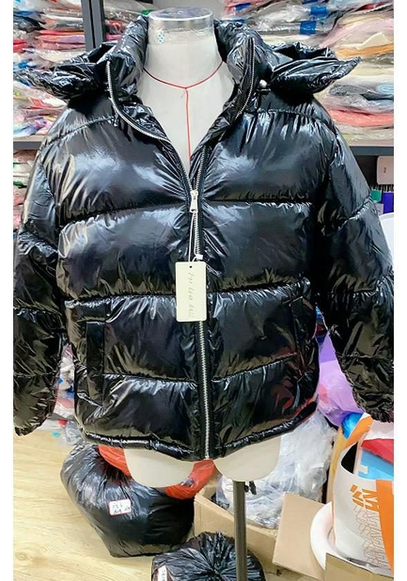 European Style Glossy Padded Short Hooded Cotton Jacket - Autumn/Winter 2025 Trend