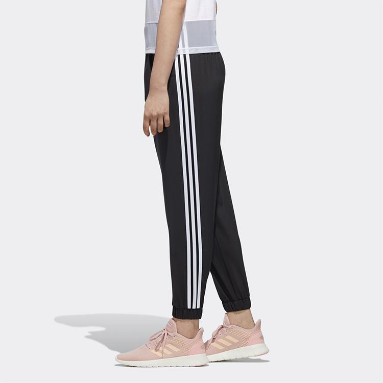 Adidas Neo Loose Fit Side Stripe Retro Knitted Sports Pants Women Bottoms Black GJ5288