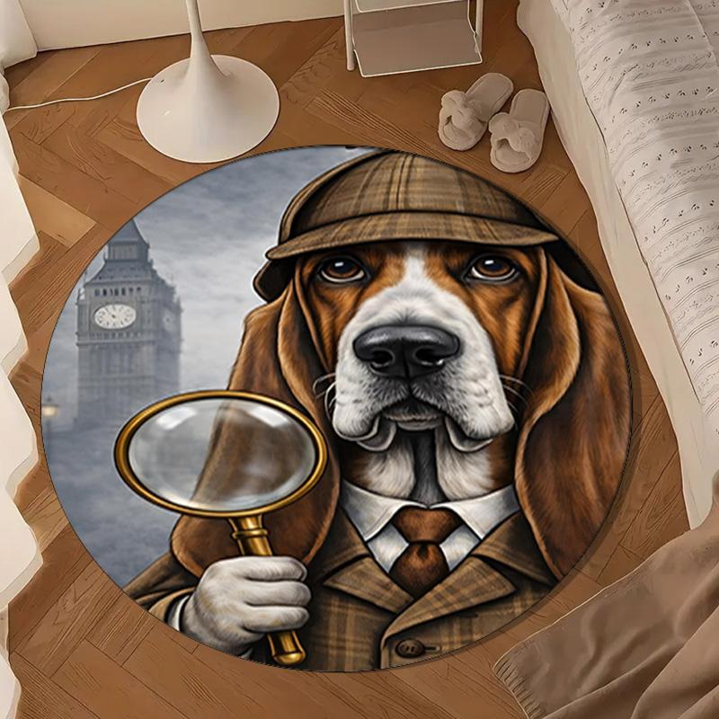 Sherlock Victorian Mystery Round mat, Anti-slip Circle Carpet Chair rug For livingroom,Bedroom, doormat home decor Gift Christmas Gifts