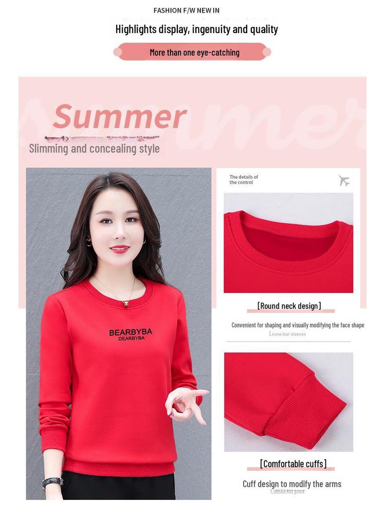 Hanorac cu guler rotund pentru femei – Primăvară/Toamnă 2025, mânecă lungă, top elegant din catifea