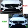 Car Front Bumper Splitter Spoiler Fog Light Trim Wind Knife For Mercedes Benz GLC Class X253 GLC260 300 GLC43 AMG 2016-2019 ABS