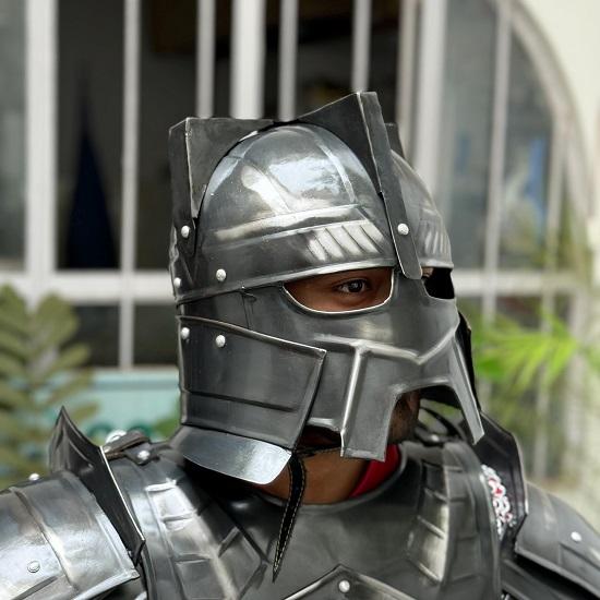 Armatura da Battaglia Nera Nanica Indossabile Costume Cosplay da Guerriero di Moria per LARP, Gioco di Ruolo Fantasy Halloween