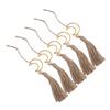 5Pcs Handmade Moon Hanging Ornament Home Tassel Decoration Car Rear View Mirror Accessory
