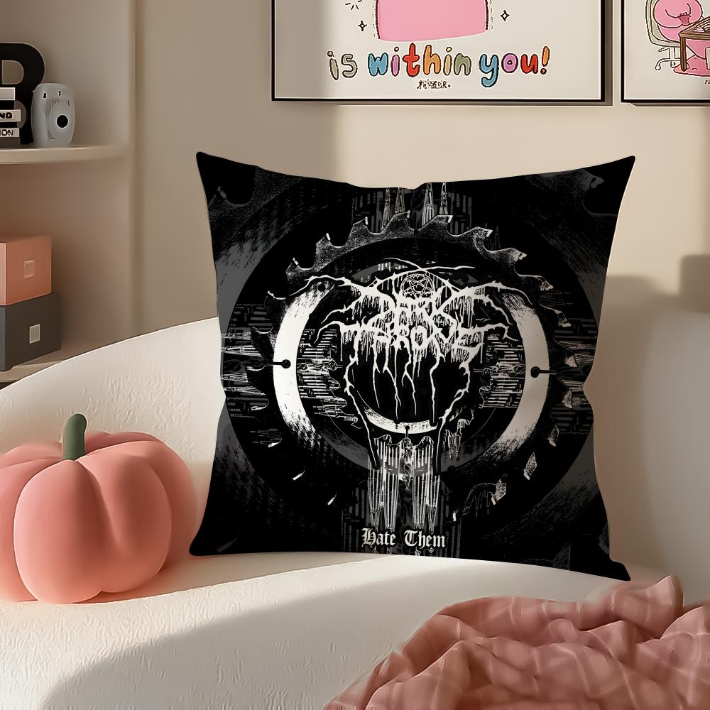 Black Metal Norwegian Art DDarkthrone Pillow Cushion Cover Pillowcase Short Plush Invisible Zipper Room Sofa Cushion Cover