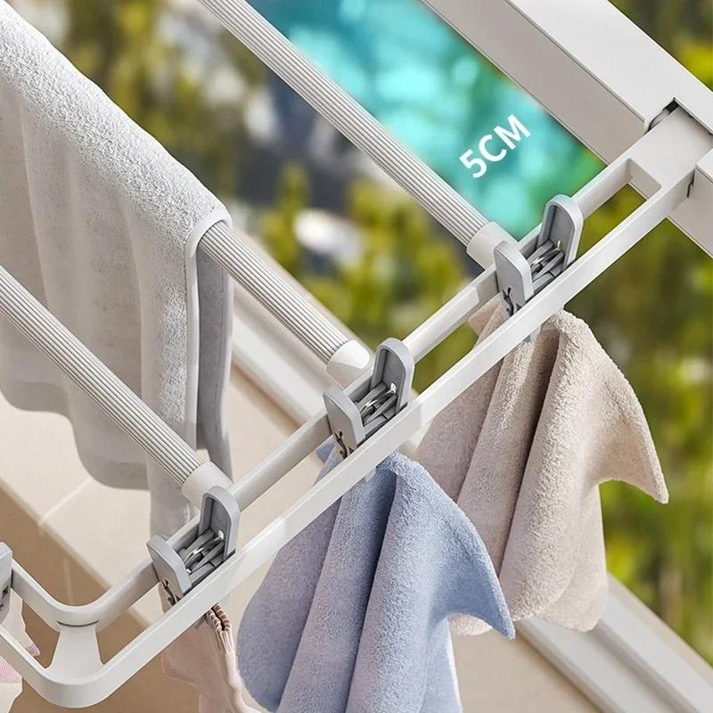 1PACK Folding Clothes Racks Wall Mounted Drying Clip Windproof Clip Clothing Rack Hanger Household Sock Drying Clothes Clotheslines