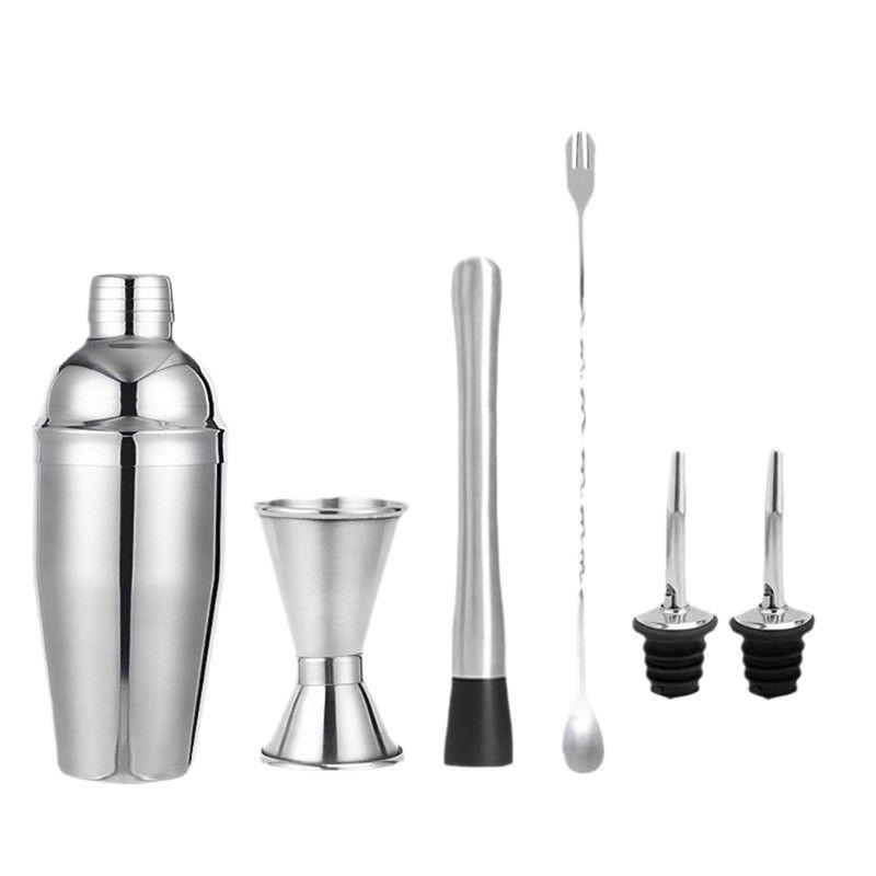 Stainless Steel 6-Piece Cocktail Shaker Set with Jigger