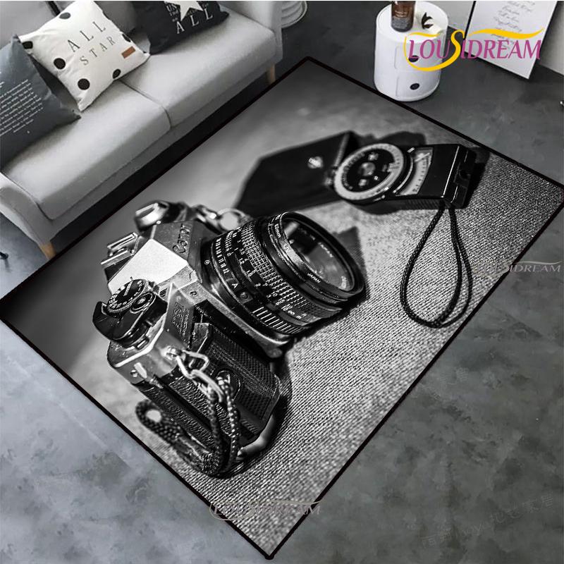 Vintage Camera carpet children play Rug living room bedroom Kitchen non-slip Mats Decor photography props birthday gift Alfombra