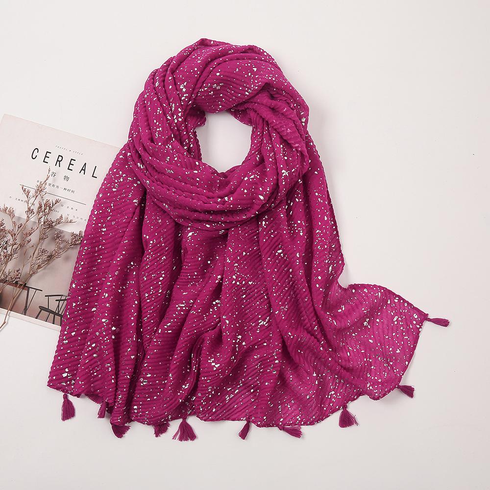 Shimmer Glitter Muslim Hijab Scarves Cotton Scarf For Women Big Size Long Shawls Stoles Wraps Islamic Turban Headscarf 190*85cm
