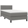 3139866 vidaXL Divan Bed with Mattress Dark Grey 90x200 Cm Fabric