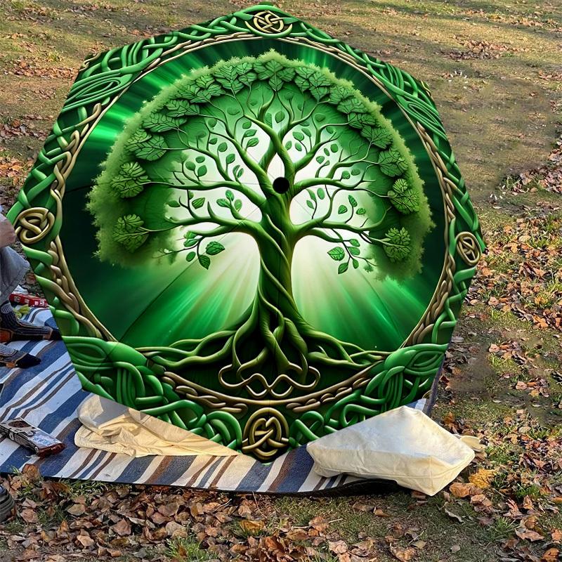 1PC tree of lifeAutomatic Open/Close Umbrella with Windproof, 8-Rib Sturdy Canopy, Durable Ribs, Fashionable Design1298A