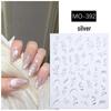 Chinese Style Nail Art Stickers: Golden & Silver Branches and Jade Leaves 