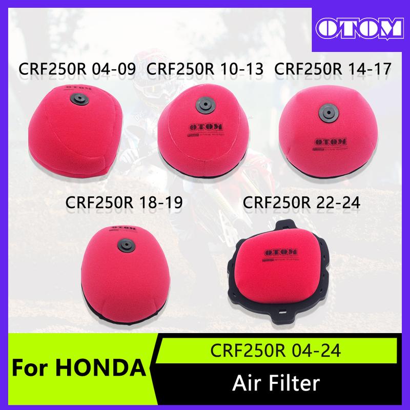 OTOM Motorcycle Air Filter Intake Cleaner Dual Foam Layer Sponge For HONDA CRF250R CRF450R 2004-2024 Air Filter Element