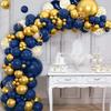 Navy Blue Balloons Garland Kit Blue Gold Confetti Balloon Arch Graduation Baby Shower Wedding Birthday Party Decoration Globos
