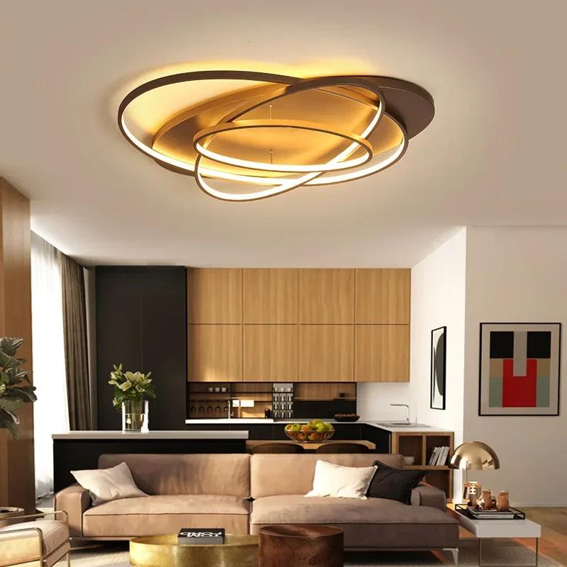 New Creative Rings Modern Led Ceiling Light For Living Room Bedroom 48w/70w/85w Home Indoor Led Ceiling Light Fixture AC90V-260V