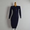 Spring & Fall New Arrival Pure Color Round Neck Zipper Patchwork Long Sleeves Knitting Dress Women's Clothing Silm Bodycon Dress