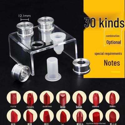 12.1 Lipstick Silicone Mold Set: Heart-Shaped, Crystal, Rose Designs with Aluminum DIY Materials