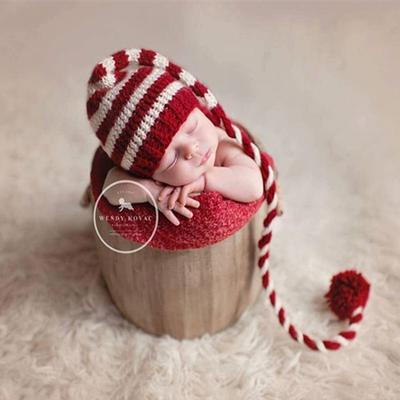 Fotografie-Requisiten Hüte, Winter-Babyhüte, neue lange Schwanz-Bommelmützen, Fotografie-Requisiten, Kinderhüte, Weihnachtshüte