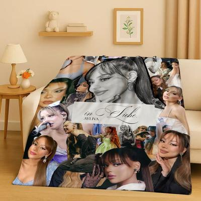 HD Pop-Sängerin Ayliva Liebe Flanelldecke, Ultraweiche Warme Plüschdecke für Zuhause Schlafzimmer Bett Sofa Abdeckung Kinder Picknick Geschenk
