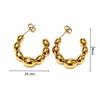 Trendy Stainless Steel C-Shaped Stud Earrings: Simple and Exquisite European & American Style