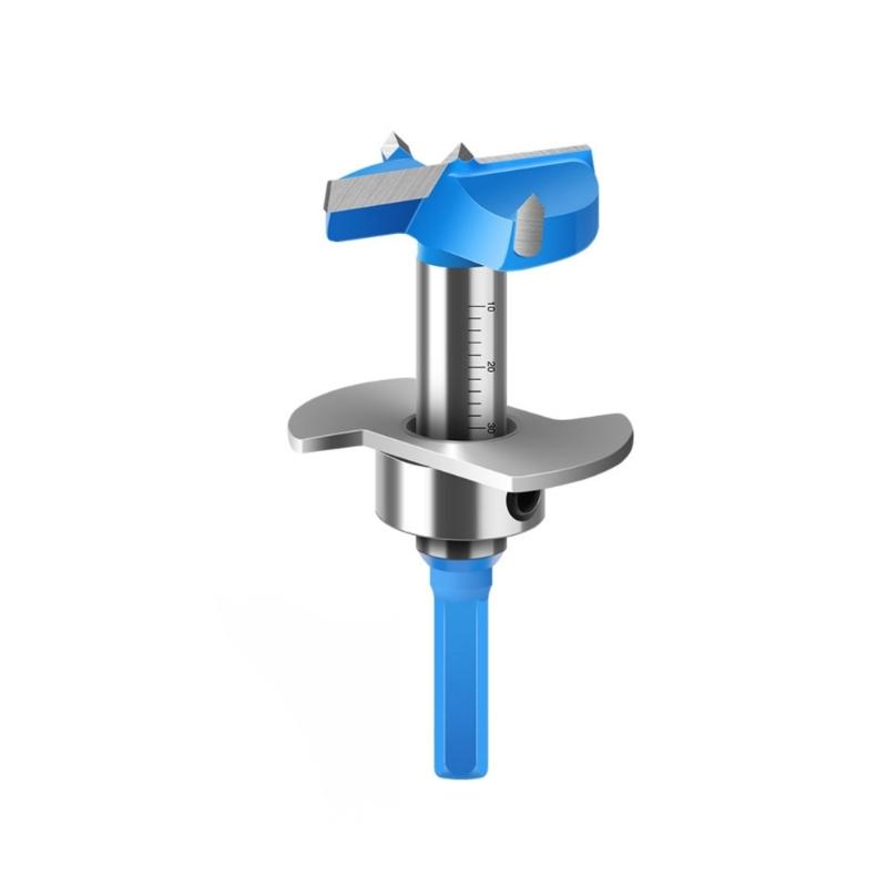 Carbide Tipped Wood Cutter Hinge Hole Opener With Hexagonal Shank For Precise Drilling Control In Furniture Making