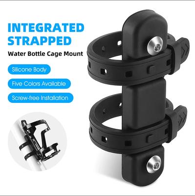 Fietswaterfleshouder Adapter 5 Kleuren Siliconen Fleshouder Riem Zadelpen Vork Frame Multi Locatie Montage Rek Beugel