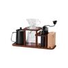 Pour-Over Coffee Set with Manual Hand Grinder, Coffee Maker, Dripper, Storage Wooden Rack, 10-Piece
