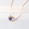 ZHOUYANG Anhänger Halskette Für Frauen Retro Blauer Zirkon Roségold Farbe Choker Kette Ungewöhnlich Hochzeit Braut Großhandel Schmuck N149