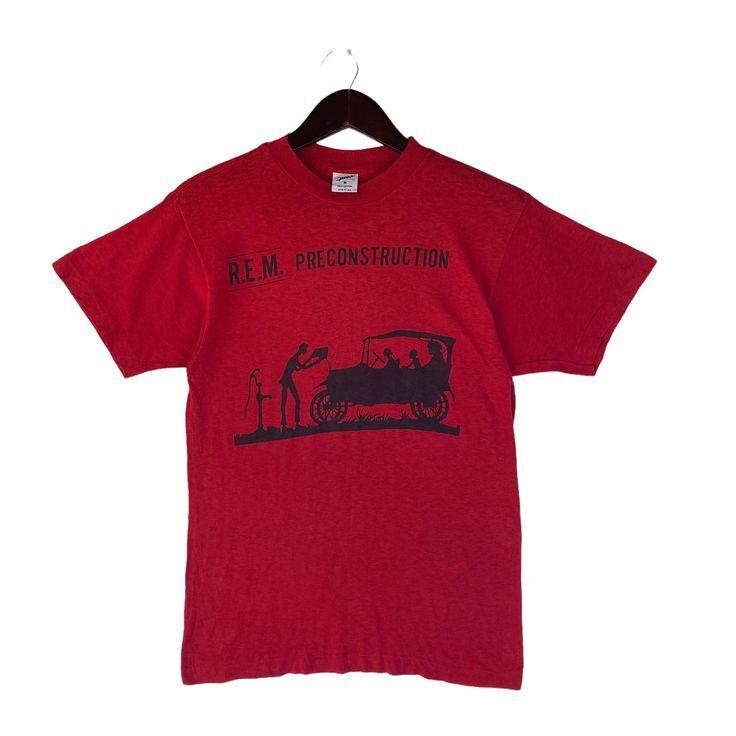 

Remake 1985 R.E.M. Preconstructio wbr n Alternative rock band red T shirt NH19975 Unisex T-Shirt XXL